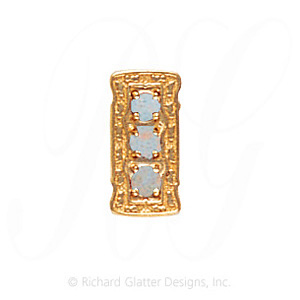 GS493 OP - 14 Karat Gold Opal Slide 